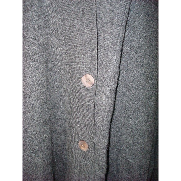 NWT New Womens OS 1X 2X 3X Wrap Plus 100% Cashmere Cape Cardigan Sweater Gray Dk - Picture 3 of 5